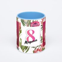 Синяя кружка с фотопечатью