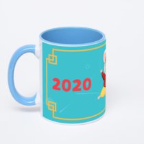 Синяя кружка с фотопечатью