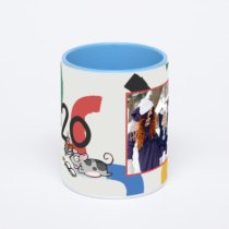 Синяя кружка с фотопечатью