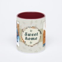 Бордовая кружка с фотопечатью