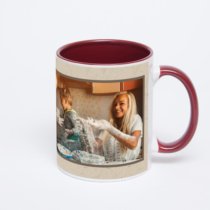Бордовая кружка с фотопечатью
