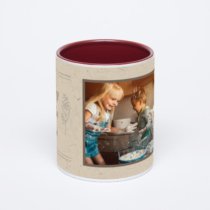 Бордовая кружка с фотопечатью