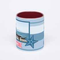 Бордовая кружка с фотопечатью