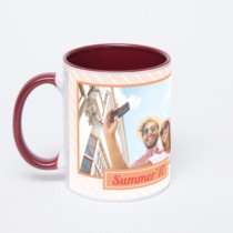 Бордовая кружка с фотопечатью