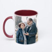 Бордовая кружка с фотопечатью