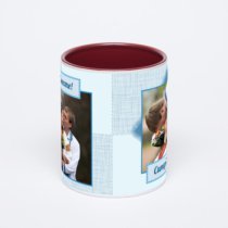 Бордовая кружка с фотопечатью