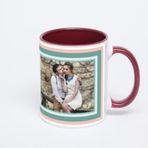 Бордовая кружка с фотопечатью