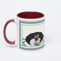 Бордовая кружка с фотопечатью