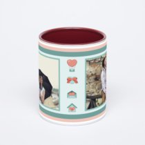 Бордовая кружка с фотопечатью