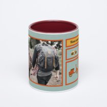 Бордовая кружка с фотопечатью