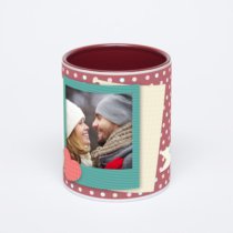 Бордовая кружка с фотопечатью