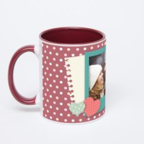 Бордовая кружка с фотопечатью