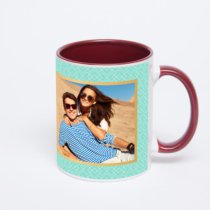 Бордовая кружка с фотопечатью