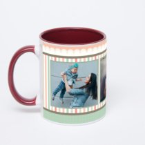 Бордовая кружка с фотопечатью