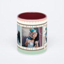 Бордовая кружка с фотопечатью