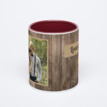 Бордовая кружка с фотопечатью