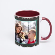 Бордовая кружка с фотопечатью