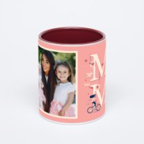 Бордовая кружка с фотопечатью