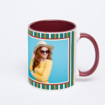 Бордовая кружка с фотопечатью