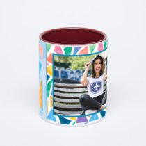Бордовая кружка с фотопечатью