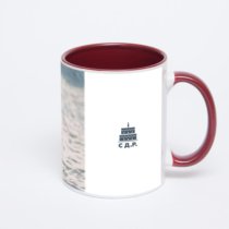 Бордовая кружка с фотопечатью