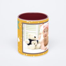 Бордовая кружка с фотопечатью