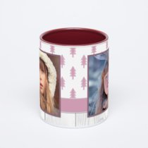 Бордовая кружка с фотопечатью