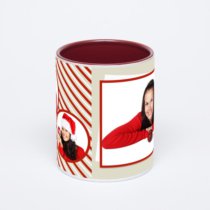 Бордовая кружка с фотопечатью