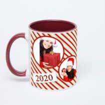 Бордовая кружка с фотопечатью