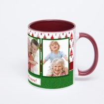 Бордовая кружка с фотопечатью