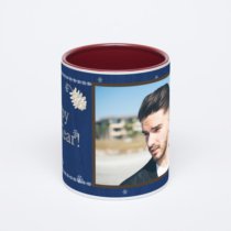 Бордовая кружка с фотопечатью