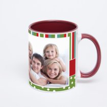Бордовая кружка с фотопечатью