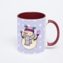 Бордовая кружка с фотопечатью