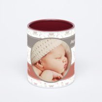 Бордовая кружка с фотопечатью