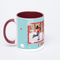 Бордовая кружка с фотопечатью