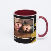 Бордовая кружка с фотопечатью