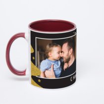 Бордовая кружка с фотопечатью