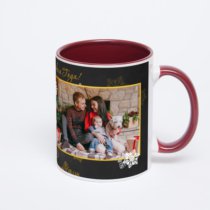 Бордовая кружка с фотопечатью