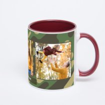 Бордовая кружка с фотопечатью