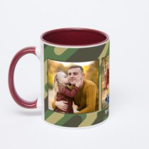 Бордовая кружка с фотопечатью