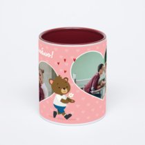 Бордовая кружка с фотопечатью