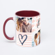 Бордовая кружка с фотопечатью