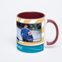 Бордовая кружка с фотопечатью