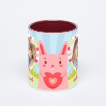 Бордовая кружка с фотопечатью