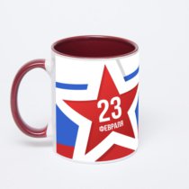 Бордовая кружка с фотопечатью