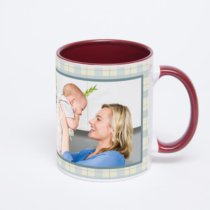 Бордовая кружка с фотопечатью