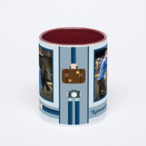 Бордовая кружка с фотопечатью