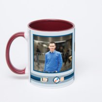 Бордовая кружка с фотопечатью