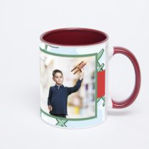 Бордовая кружка с фотопечатью