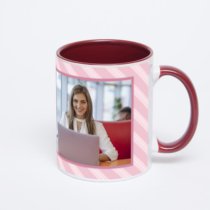 Бордовая кружка с фотопечатью